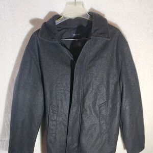Nautica Men’s Wool Blend Hooded Coat Jacket Gray Size Medium